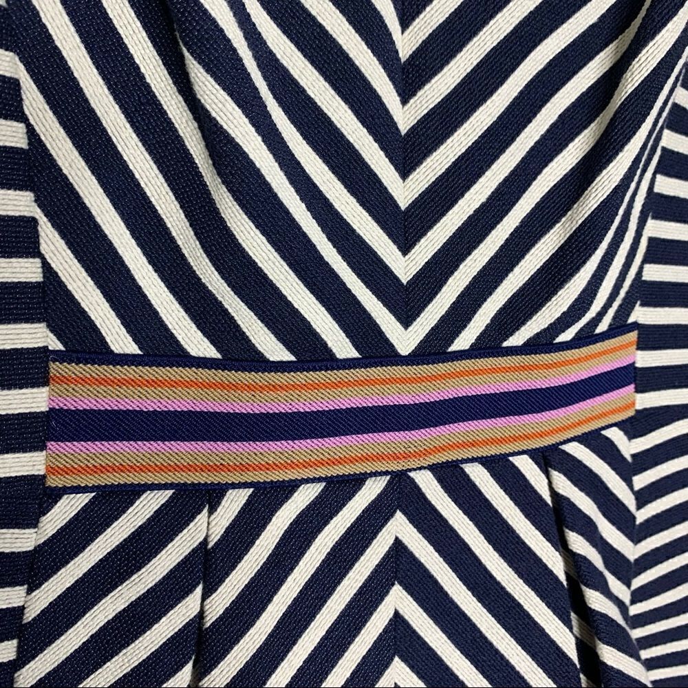 Anthropologie Maeve navy and white miter stripe sleeveless dress - Picture 8 of 16